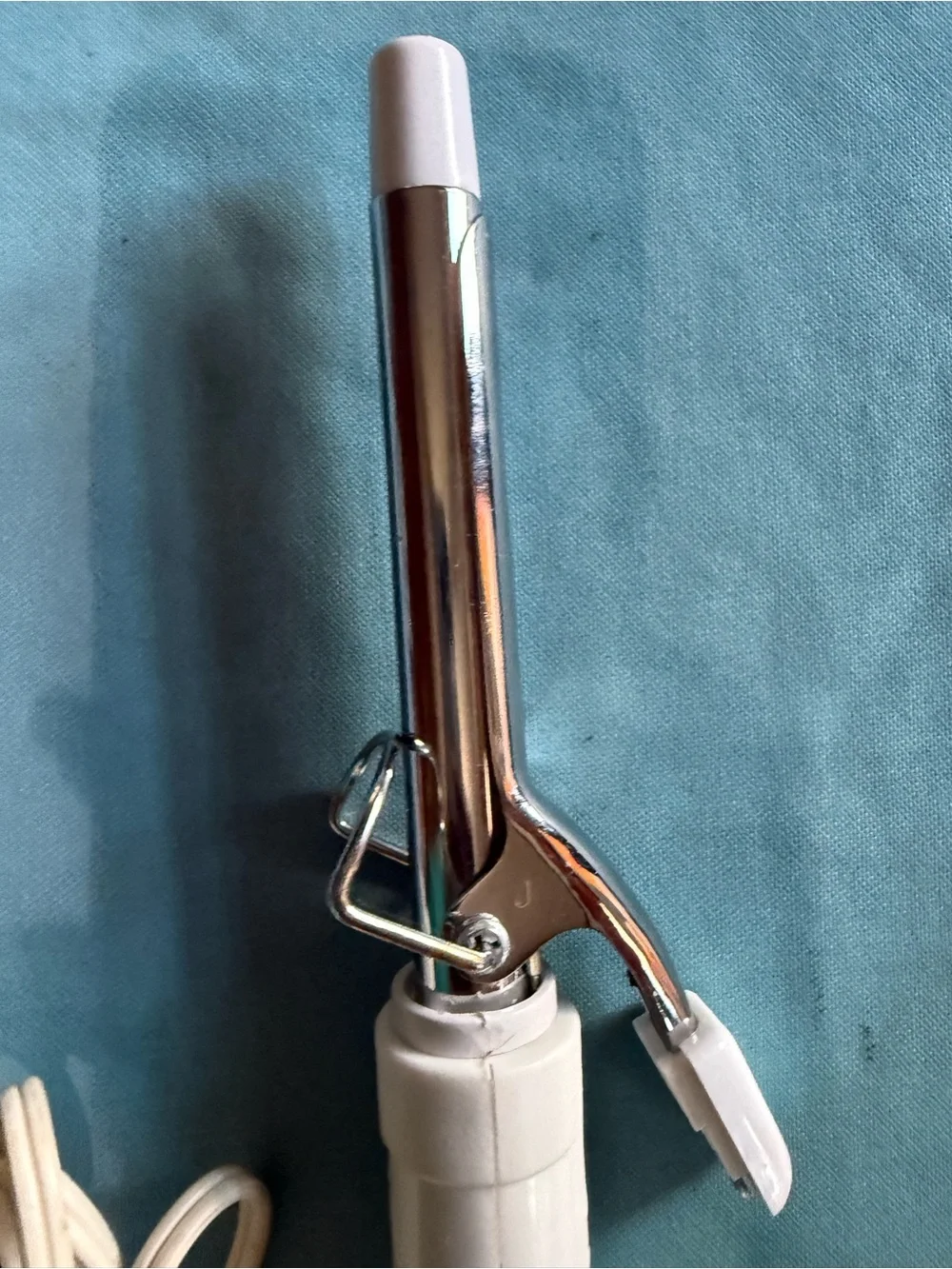 White Travel Curling Iron - Compact Styling Tool